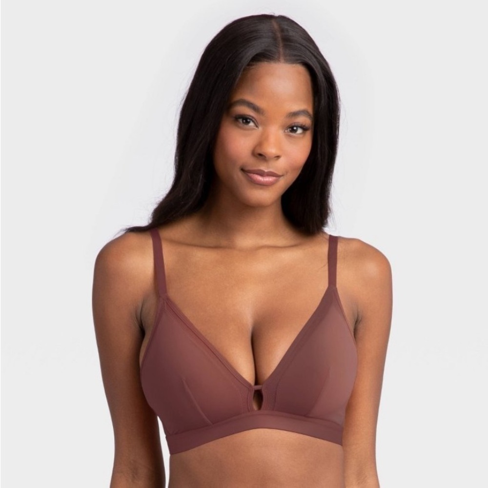 All.You LIVELY Women's Busty Mesh Trim
Bralette - Brown 3